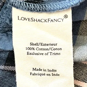 LoveShackFancy Stanley Blue Plaid Smocked Mini Dress Medium thumbnail 16
