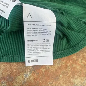 Reformation Janelle Ribbed Mini Dress L Emerald Green‎ Spruce Sleeveless Summer thumbnail 8