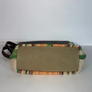 Myra handmade tooled bag leather & cotton carve detachable strap thumbnail 3