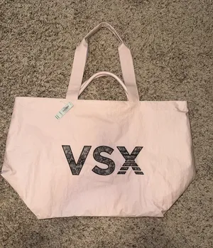 Victoria's Secret VSX Blush Pink Tote with Black Logo NWT thumbnail 1