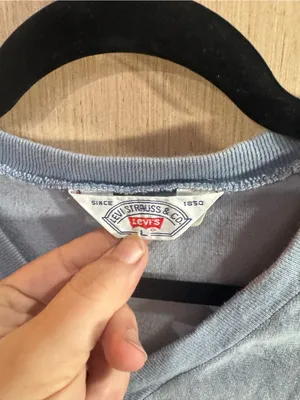 Women’s Levi's Vintage Sky Blue V-Neck Velour Sweatshirt Size Large thumbnail 2
