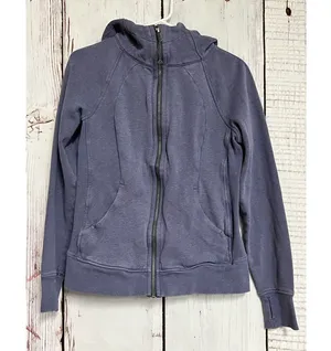 Lululemon Full Zip Scuba Jacket *Light Cotton Heathered Daze Purple Blue Size 8 thumbnail 1