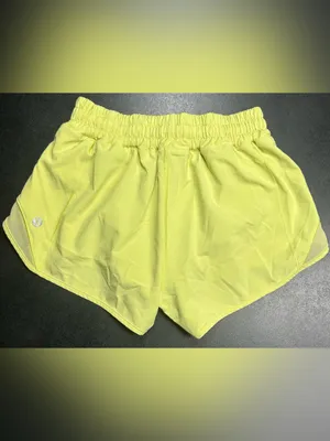 Lululemon Size 4 Hotty Hot 4" HR Electric Lemon Running Shorts thumbnail 5