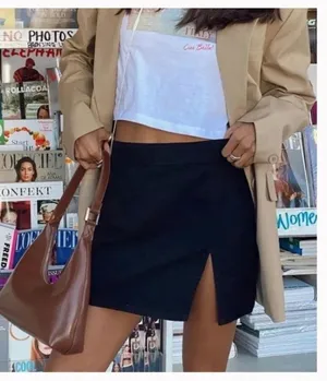 LIONESS Lola Black Denim Mini Skirt NEW Size 6 thumbnail 4