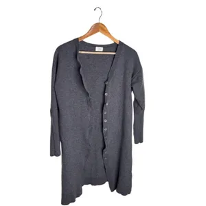 Wilifred Long Cardigan Blue Size Large Merino Wool Dusky Long Sleeves Buttons thumbnail 2