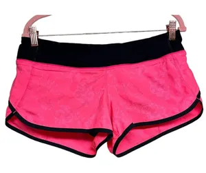 LULULEMON Run Speed Up Short 2.5" Patterned Pink‎ Flash/Deep Coal Size 8 thumbnail 1