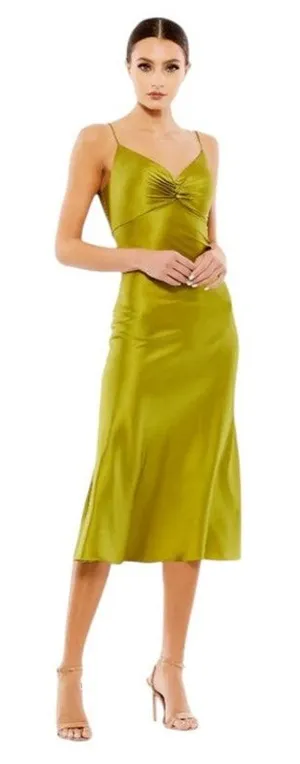 Mac Duggal NEW Size 0 Apple Green Spaghetti Strap Charmeuse Slip Dress 70167 thumbnail 1