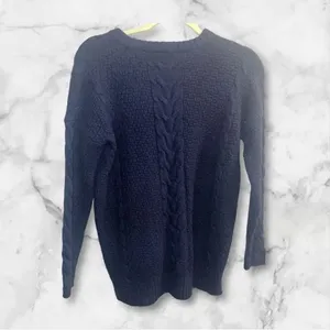 ✨Madewell Navy Easy Cable Knit Merino Wool Sz XS Sweater✨ thumbnail 8