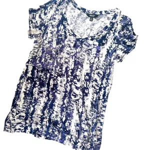 Simply Vera Vera Wang Blue and White Short Sleeve Top thumbnail 3