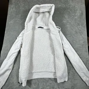 Abercrombie & Fitch Vintage Y2K Spellout Zip Up Hoodie Womens XS Sherpa Lined thumbnail 5