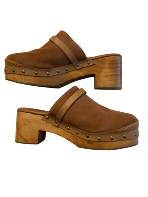 Free People studded wooden Calabasas clog women's size 39.5 US 9.5 thumbnail 3