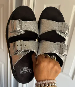 Dr Martens Josef Metallic Leather Slide Sandals Women's Size: 10 thumbnail 8