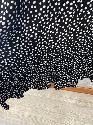 Zara Black and White Polka Dot Midi Dress thumbnail 5