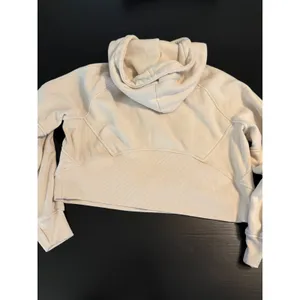 Manifest Offline Womens Cream‎ Quarter Zip Cropped Hoodie Sweatshirty Small thumbnail 6