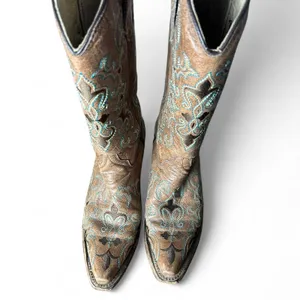 Circle g brown and blue coastal cowgirl boots size 6 1/2 thumbnail 4