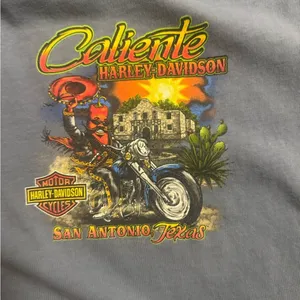 Harley Davidson Caliente San Antonio Motorcycle Graphic Tie Dye Tee size large thumbnail 3