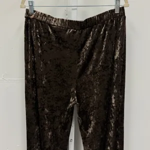 Anthropologie En Saison Madeleine Velvet Straight Leg Pants XL Brown Relaxed Fit thumbnail 6