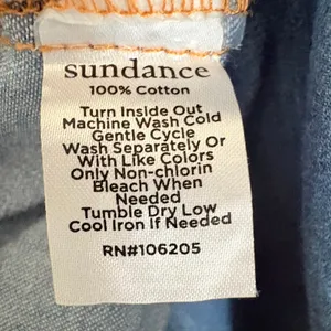 Sundance Denim Chambray Top M Blue Boho Puff Sleeve Square Neck Cotton Blouse thumbnail 5