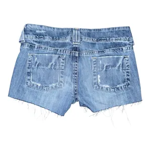 Vintage Old Navy Ultra Low Rise Micro Mini Jean Booty Shorts Blue Denim Sz 2 Y2K thumbnail 2