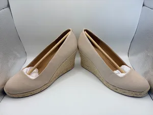 J.Crew Beige Espadrille Wedge Heels Canvas Coastal Resort Nautical Womens Size 7 thumbnail 6
