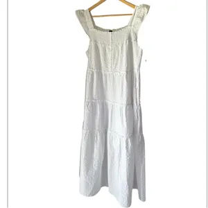 Old Navy White Sleeveless Sundress with Square Neck smocked Large NEW thumbnail 6