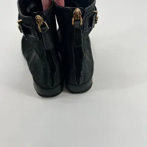 Tory Burch Selena distressed suede leather moto boots black zip close TB size 8 thumbnail 3
