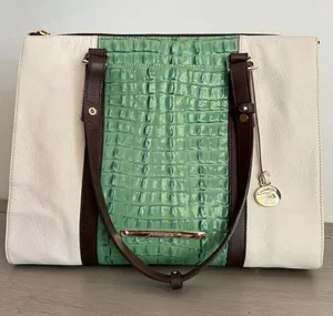 Brahmin Spring ‘21 Med Asher Tote Meadow Melbourne Glazed Croc Embossed Leather thumbnail 1