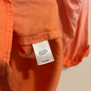 J. Jill Blouse Top Button Front Shirt Pink Orange Gradient Linen Blend Size XL thumbnail 5
