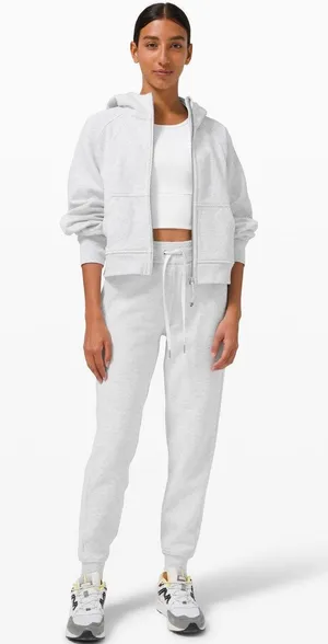 Lululemon full zipper scuba color in healthered core ultra light grey size M/L thumbnail 2