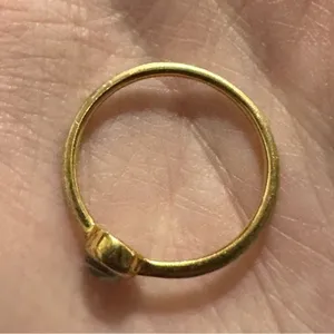 925‎ Sterling Silver Gold Plated Single Rhinestone Ring Size 5.5 Estimated thumbnail 5