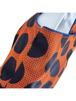 Maeve Rokin Polka Dot Preppy Retro Crossback Dress Orange Blue Size 0 thumbnail 7