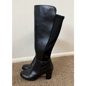 NWT Anne Klein Rissa Knee High Boots 7 Black Block Heel Riding Women thumbnail 10