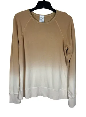 OFFLINE By Aerie Sweatshirt M Tan Cream Ombre Graphic Pullover Athleisure NWT thumbnail 1