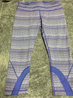 lululemon athletica Lavender Striped Capri Leggings thumbnail 1