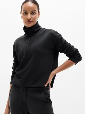 New Athleta XS Seasoft 1/4 Quarter Zip Sweatshirt Black X-Small Regular thumbnail 1