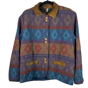 Woolrich Vintage Aztec Western Tribal Southwestern Wool Jacket Women's Medium thumbnail 1