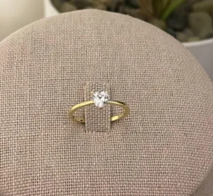 Sterling Silver SIZE 9 18kt Gold Plated 925 Dainty Heart Cubic Zirconia Sparkling Ring thumbnail 8