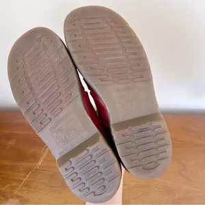 Dr Martens • vintage 8251 t-strap mary janes cutout sandals red leather England thumbnail 9