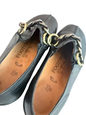 Birkenstock Footprints Black Slip-On Loafers Shoes w/ Chain Comfortable Size 38 thumbnail 6