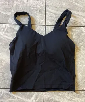 Quince NWOT Ultra-Form V-Neck Cropped Tank Black XS LB48920-ATG001-36949 thumbnail 1