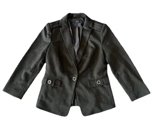 The Limited Women's Gray Notch Lapel Single-Breasted Two-Button Blazer Jacket thumbnail 1