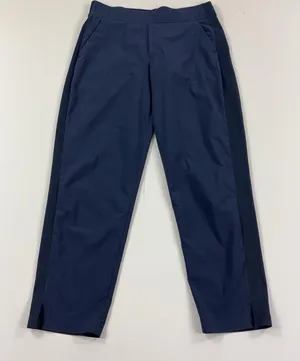 Athleta Brooklyn Mid Rise Ankle Pants Women's Size 6 Navy Ribbed Side Panels thumbnail 1