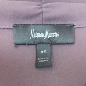 Neiman Marcus Women’s Chiffon Neck Tie Button-Up Lilac Long Sleeve Blouse thumbnail 8