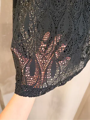Coast to Coast Black Crochet Cover-Up Top thumbnail 2