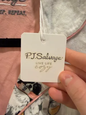 P. J. Salvage Ivory Puppy Print Flannel Long Sleeve Pajama Top and Headband Set thumbnail 10