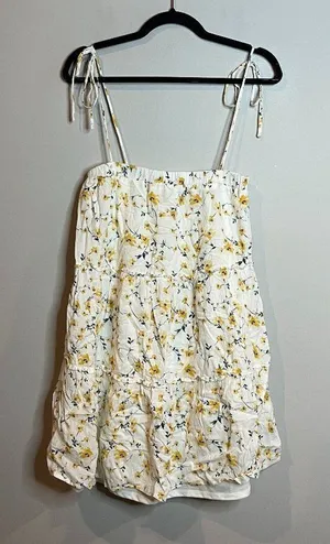 Le Lis white floral mini babydoll dress thumbnail 1