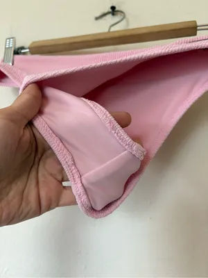 BLACKBOUGH Swim High Rise Cheeky Textured Bikini Bottoms Light Pink Sz Small thumbnail 5