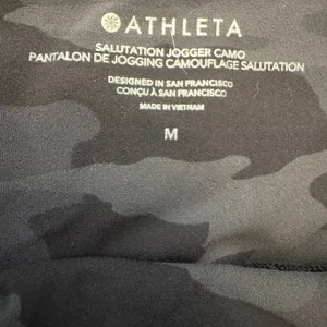 Athleta Salutation Camo Jogger Pants - Black and Grey size medium women's thumbnail 5