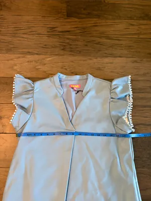 New With Tags THML Faux Leather Flutter Sleeve Dress Sz M thumbnail 4