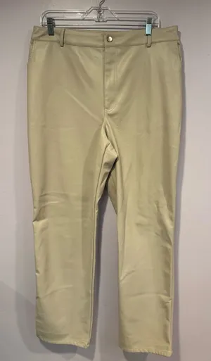 Tan faux leather Arula straight‎ leg pants thumbnail 1